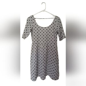 Small Grey Midi Polka-dot Dress